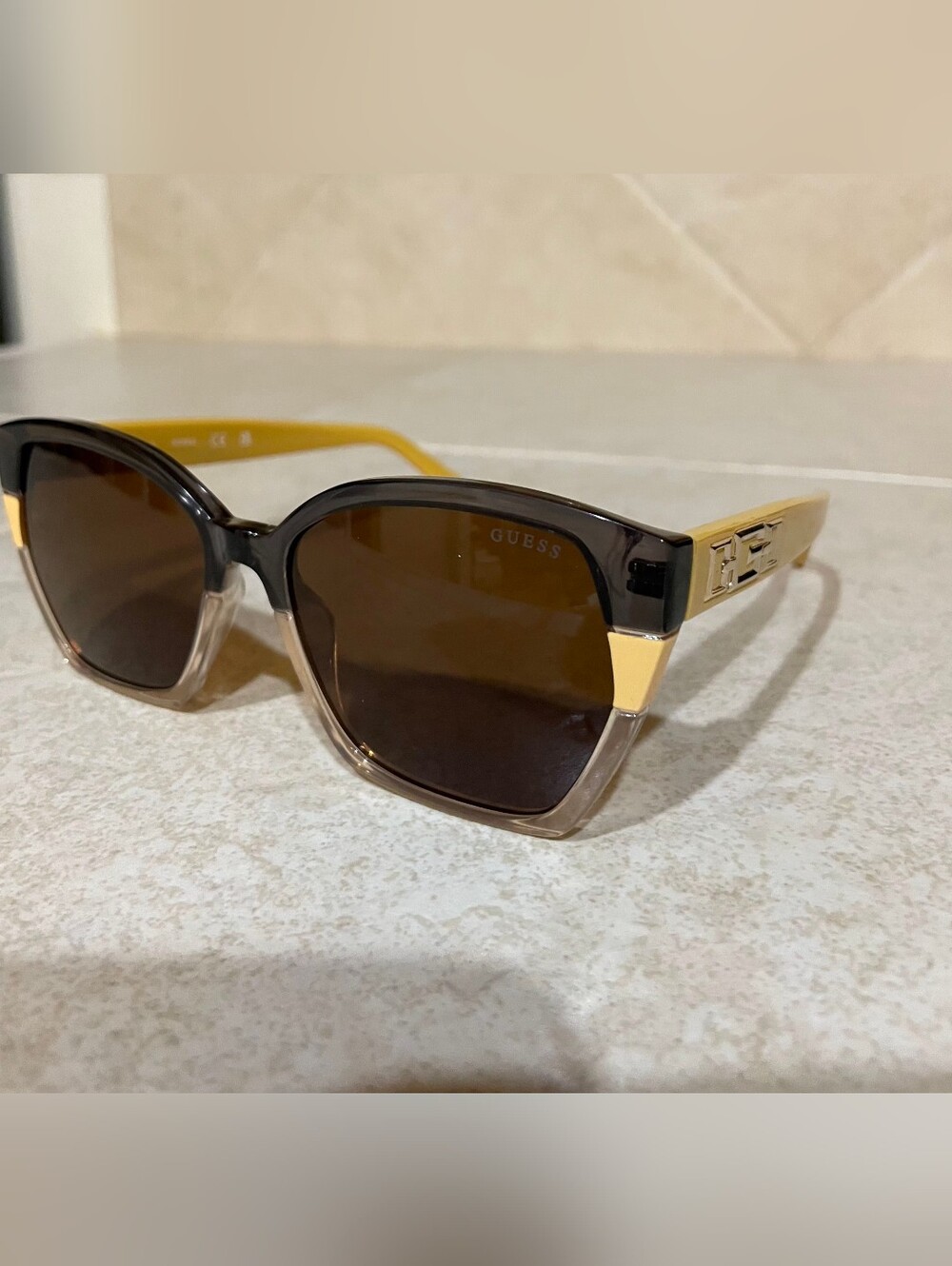 Guess GU7912 Brown & Yellow Designer Sunglasses